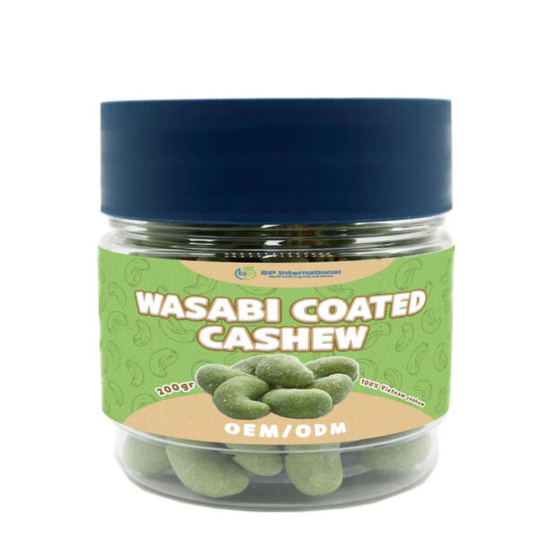 Healthy Daily Nuts Ready To Use Wasabi Coated Cashew Nuts With 500gr Plastic Jar Plastic Bag Packaging