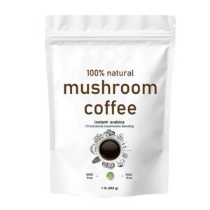 Mushroom Coffee Powder Instant Arabica Coffee Beans 10 in 1 Mushrooms Blending Lion's Mane Chaga Reishi Mushrooms private label