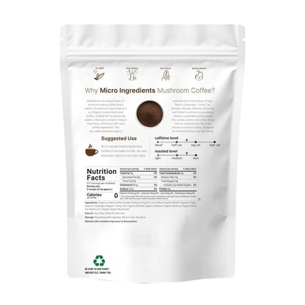 Mushroom Coffee Powder Instant Arabica Coffee Beans 10 in 1 Mushrooms Blending Lion's Mane Chaga Reishi Mushrooms private label - Image 2