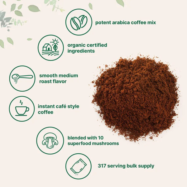 Mushroom Coffee Powder Instant Arabica Coffee Beans 10 in 1 Mushrooms Blending Lion's Mane Chaga Reishi Mushrooms private label - Image 4