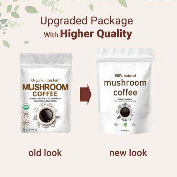 Mushroom Coffee Powder Instant Arabica Coffee Beans 10 in 1 Mushrooms Blending Lion's Mane Chaga Reishi Mushrooms private label - Image 5