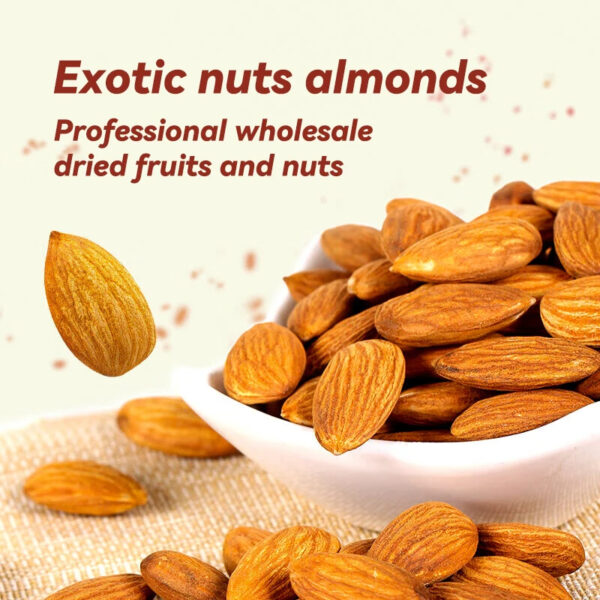 Professional Wholesale 500g Health Snacks Organic Almond Nut Bulk High Quality Roasted Almonds - Image 2