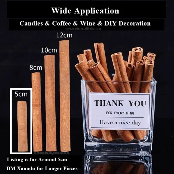 Cassia Cinnamon Sticks Chinese 5cm 400 PCs Strong Scent for Candle Wine Coffee Decoration Spice Extract Custom Size Top Grade - Image 3